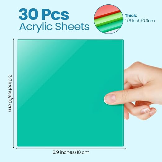 Suzile 30 Pcs Colored Acrylic Sheets 1/8 Inch Thick - Image 2