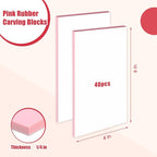 Frienda 40 Pcs 4"x6" Rubber Carving Blocks Linoleum Block Stamp Making Kit Soft - Image 2