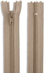 20 Inch Nylon Coil Zipper Light Beige Color, Non Separating Closed-End Sewing by Metalandbrassco
