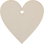 60pcs Unfinished Wood Heart-Shaped Cutouts - Image 5
