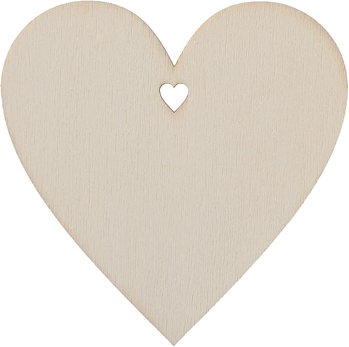 60pcs Unfinished Wood Heart-Shaped Cutouts - Image 5