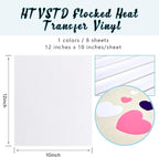 HTVSTD White Flock HTV Heat Transfer Vinyl 8pcs 12×10in | Vivid Color Iron on - Image 2