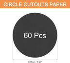 MECCANIXITY 60 PCS Black Circle Cutouts Paper, 6 Inch Round Cutouts 200gsm/75lb - Image 2