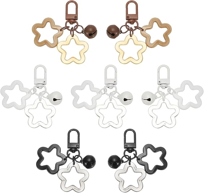 PATIKIL Star Keychain, Candy Color Acrylic Pentagram Keychain Stars Charms Bell by PATIKIL