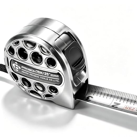 Stainless Steel Tape Measure 25Ft/7.5M Double Side Scale Metric & Imperial | by Unknown