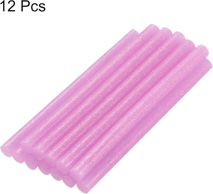 uxcell Mini Hot Glue Sticks for Glue Gun 11mm x 100mm Glitter Pink 12pcs - Image 3