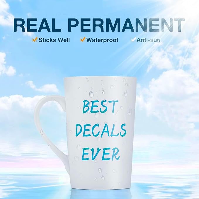 HTVRONT Light Blue Permanent Vinyl, Glossy Adhesive Vinyl Roll | - Image 6