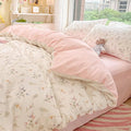 Nayoroom Floral Duvet Cover King Size Girls Pink White Botanical Flower by Nayoroom
