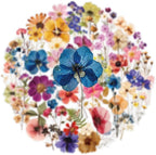 50PCS Transparent Flora Scrapbook Stickers, Vintage Aesthetic Flowers Sticker - Image 2