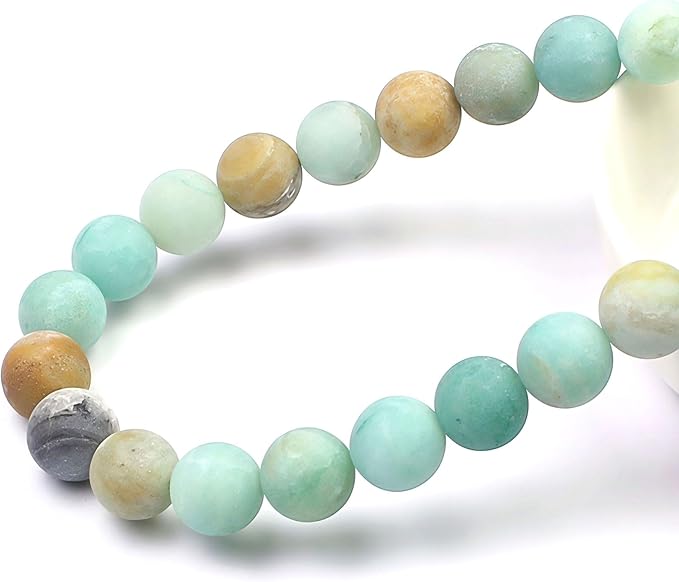 MJDCB Natural Matte Amazonite Round Loose Beads - Image 2