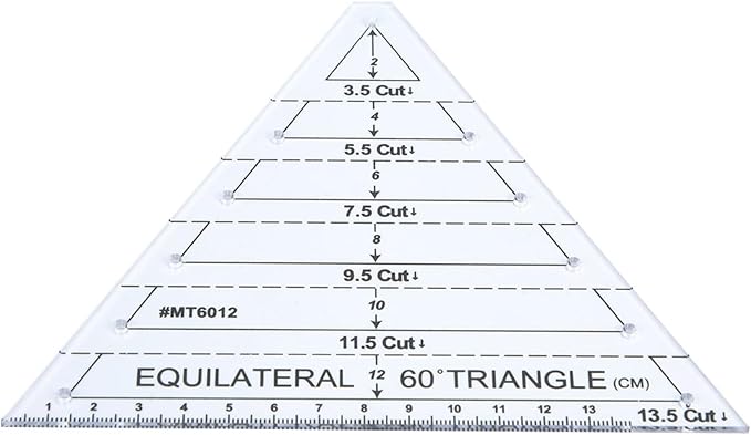 Fayelume 60 Degree Triangle Ruler, Acrylic Triangle Quilting Ruler, High - Image 8
