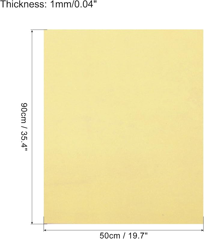 MECCANIXITY EVA Foam Sheets Light Yellow 19.7 Inch x 35.4 Inch 1mm Thick Crafts - Image 2