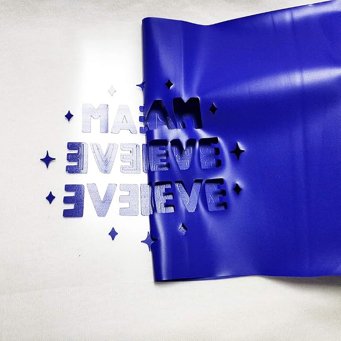 guangyintong Heat Transfer Vinyl Blue HTV Rolls, Glossy Surface HTV Vinyl - Image 4