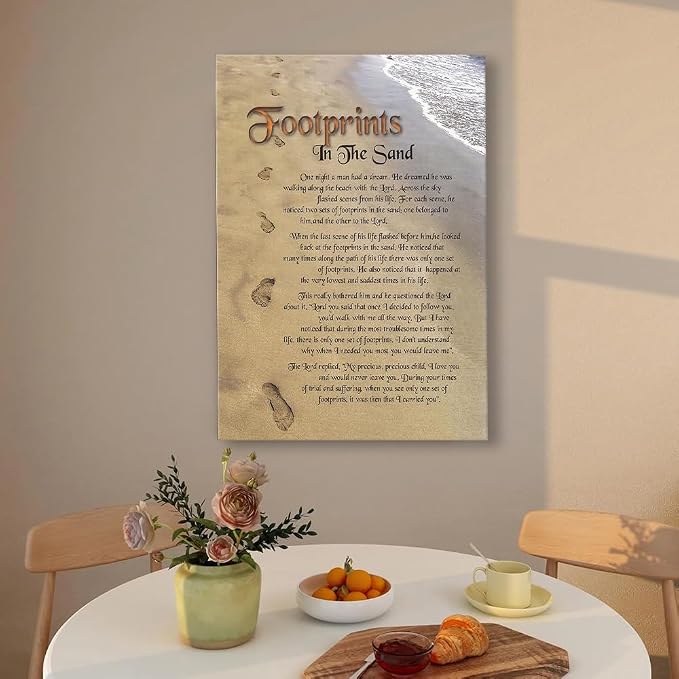 Zapeeitt Footprints On The Beach Poems Inspirational Quotes Poster Art Print - Image 5