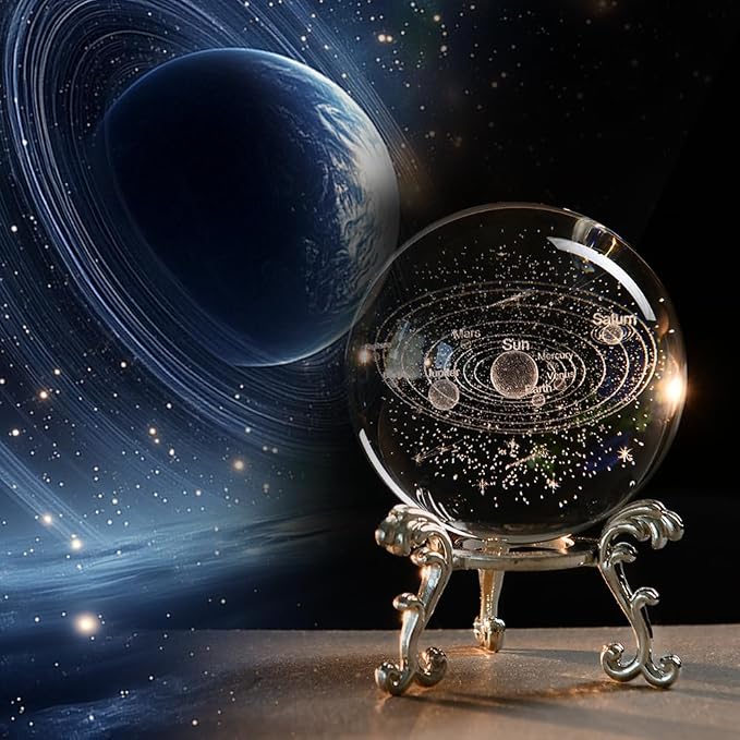 3D Solar System Crystal Ball Glass Universe Gifts | 60mm Glass Astronomy Globe - Image 7