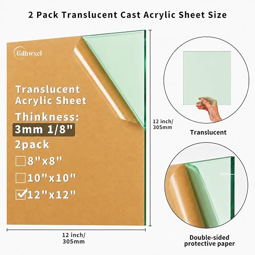 Translucent Colored Acrylic Sheet 1/8 Thick - Image 2