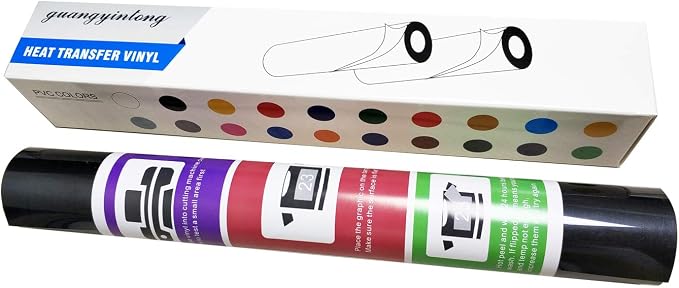 guangyintong Heat Transfer Vinyl Black HTV Rolls, Matte Surface PVC Material - Image 7