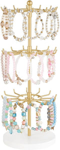 Mkono Bracelet Holder Gold Metal Rotating Bracelet Display Stand 3 Tier Jewelry by Mkono