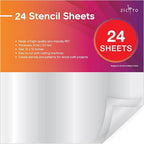 Easy Cut Stencil Sheet Set of 24-12”x12” Acetate Mylar by ZICOTO