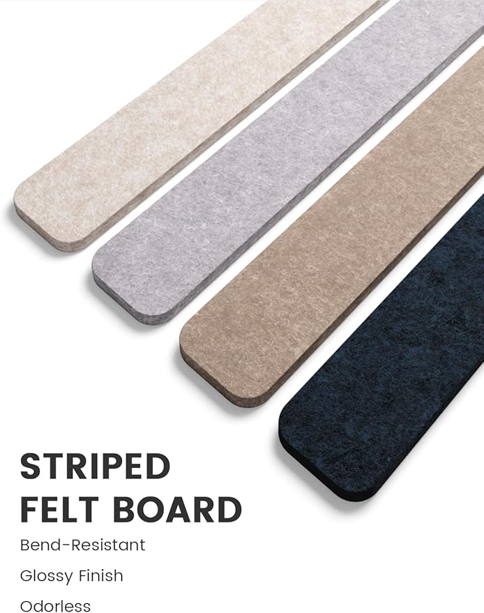 Fluxynara Cork Board Alternative Felt Strip Board 8-Pack 13"x2", Office Pin - Image 3
