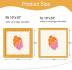 10x10 Picture Frame with Wavy Mat, Wooden Real Glass 10 x 10 Photo Frame - Image 2