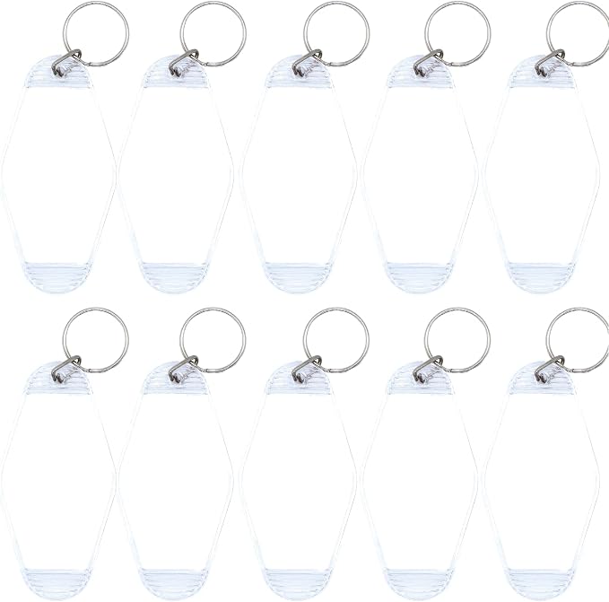 10pcs Blank Hotel Keychains Bulk Vintage Motel Keychain Vinyl HTV printing by Nwsrayu