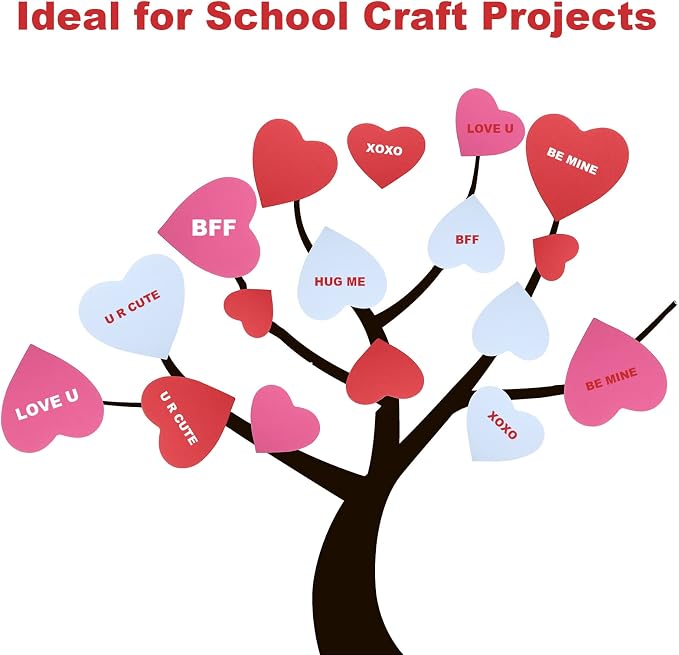 90 Pieces Heart Cutouts Paper Hearts Heart Shape Cards 5.5 Inches Large - Image 4