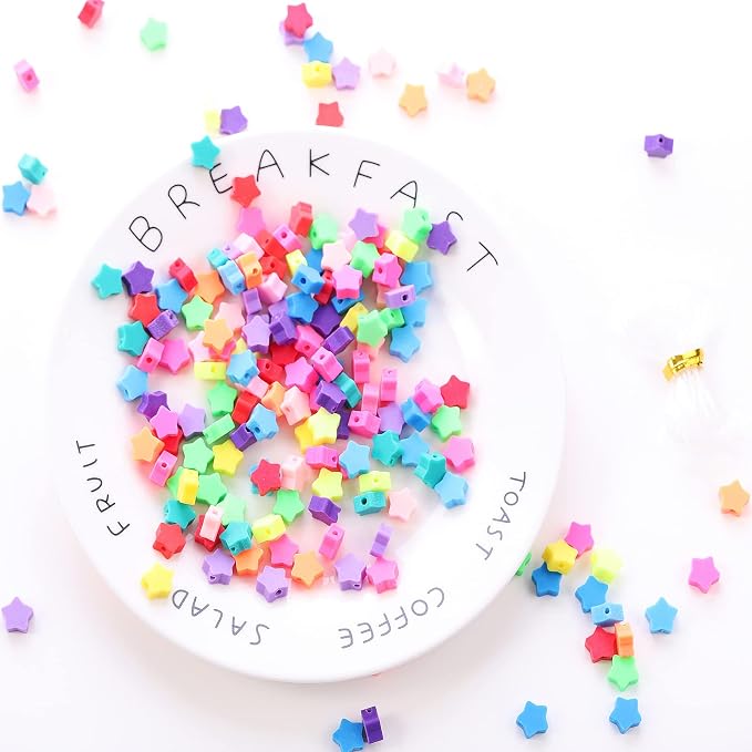 100pcs Star Polymer Clay Spacer Beads by LUBINGSHINE