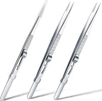 Honoson 3 Pack Diamond Tweezers Gem Stone Jewelry Locking Tweezers Stainless by Honoson