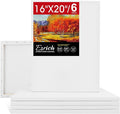 ESRICH Stretched Canvas for Painting 16x20 Inch, Primed Acid-Free Cotton Blank by ESRICH