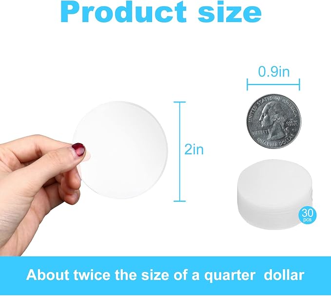 30 Pcs 2 Inch Acrylic Blanks Clear Round Acrylic Circles | Plastic Ornaments - Image 3