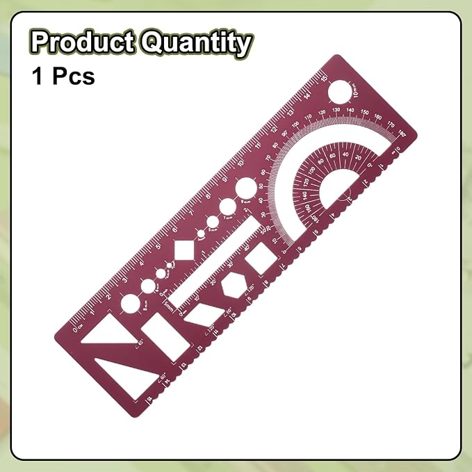 HARFINGTON Multifunctional Geometric Rulers 15cm Metric and SAE Aluminum - Image 3