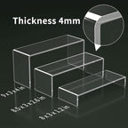 HIIMIEI Acrylic Display Risers, Thickened 5mm Clear Rectangular Risers - Image 3