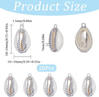 SUNNYCLUE 1 Box 20Pcs Seashell Charm Seashell Charms Bulk Natural Cowrie Shell - Image 2