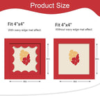4x4 Picture Frame with Real Glass, Wooden cute 4 x 4 Photo Frame with Wavy Mat - Image 2