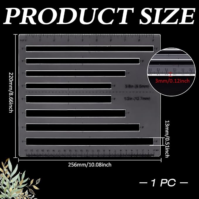 MAYJOYDIY Acrylic Zipper Quilting Template 4 Sizes Zipper Pocket Template - Image 2