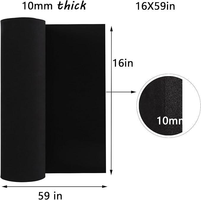AMZQNART EVA Foam 10mm, Cosplay Foam Roll 16 x 59in Black, Suitable - Image 2
