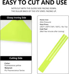 FUNKAKA Fluorescent Yellow HTV Heat Transfer Vinyl Rolls - Image 2
