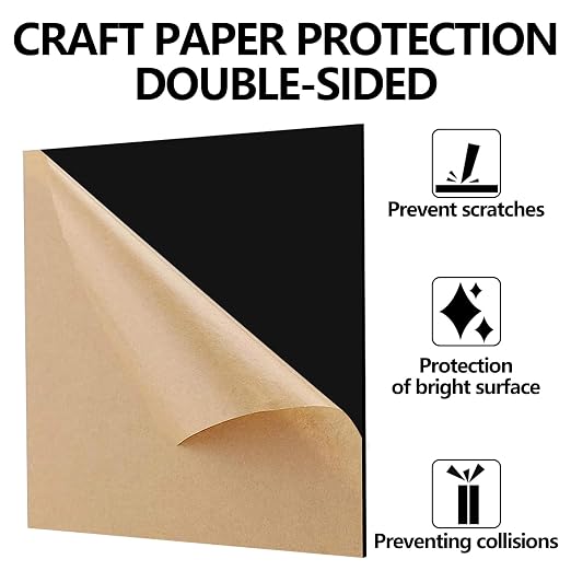 3 Pcs Black 12 x 12 x 1/8 Inch Acrylic Sheets | Laser Cutting Plastic - Image 2