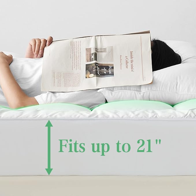 UNILIBRA King Size Mattress Pad Cooling Rayon from Bamboo, Quilted Fitted - Image 6
