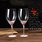 Simcat Handmade Painted Enamel Flower Glass Wine Glasses Transparent Refined - Image 5