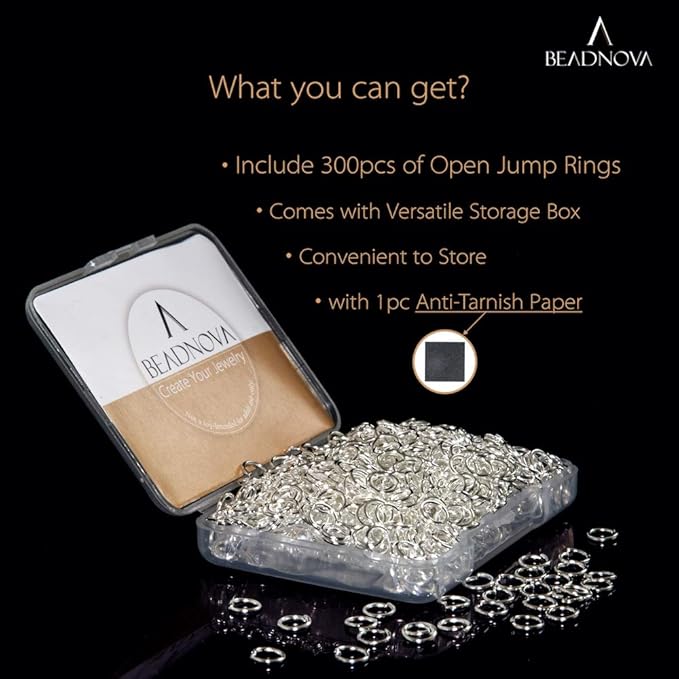 BEADNOVA 6mm Jump Rings Silver Jump Rings - Image 2
