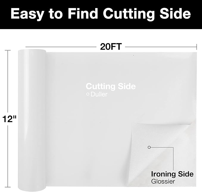 TORC White Glitter HTV Heat Transfer Vinyl Roll 12 inch x 20 ft Sparkly Iron on - Image 2