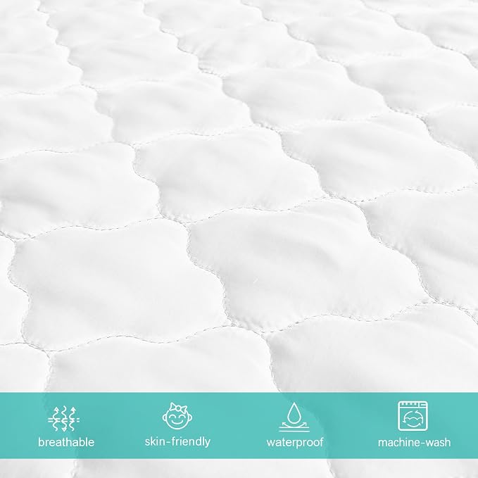 Crib Mattress Protector Sheets Fitted Waterproof Mattress Pad Cover, Noiseless - Image 6