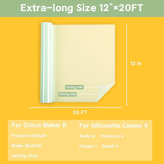 HTVRONT Clear Sublimation HTV Vinyl Glossy 12" X 20FT - Image 4