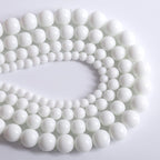 Natural White Porcelain Agates Stone Round Beads - Image 3