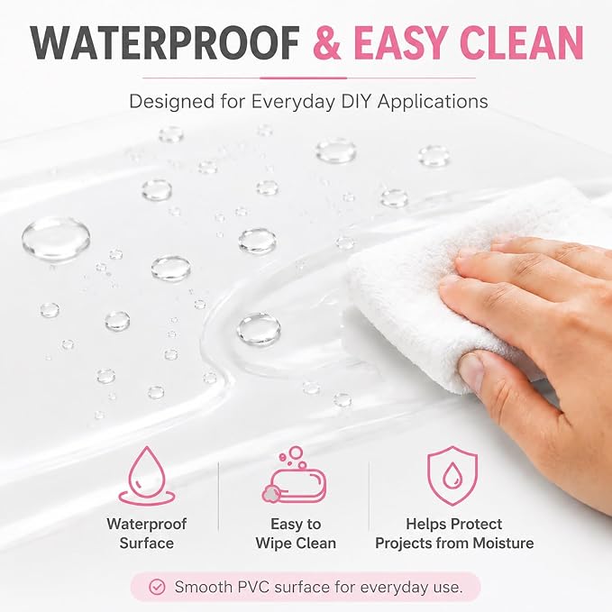 SHISU Clear Vinyl Fabric 0.2mm Thin Roll, Waterproof PVC Sheet | Transparent - Image 3
