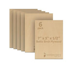 12 mm Baltic Birch Plywood 1/2 x 5 x 7 Inch, Box of 6 B/BB Grade Craft Wood by Woodpeckers
