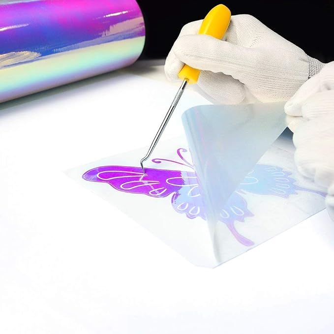 TECKWRAP Holographic Chrome Vinyl Permanent Adhesive 12" x 60", Opal White - Image 5