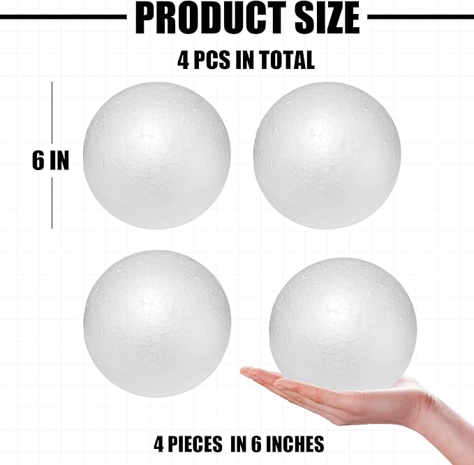 Styrofoam Balls 6 Inch, DIY Craft Giant Foam Ball - Image 2